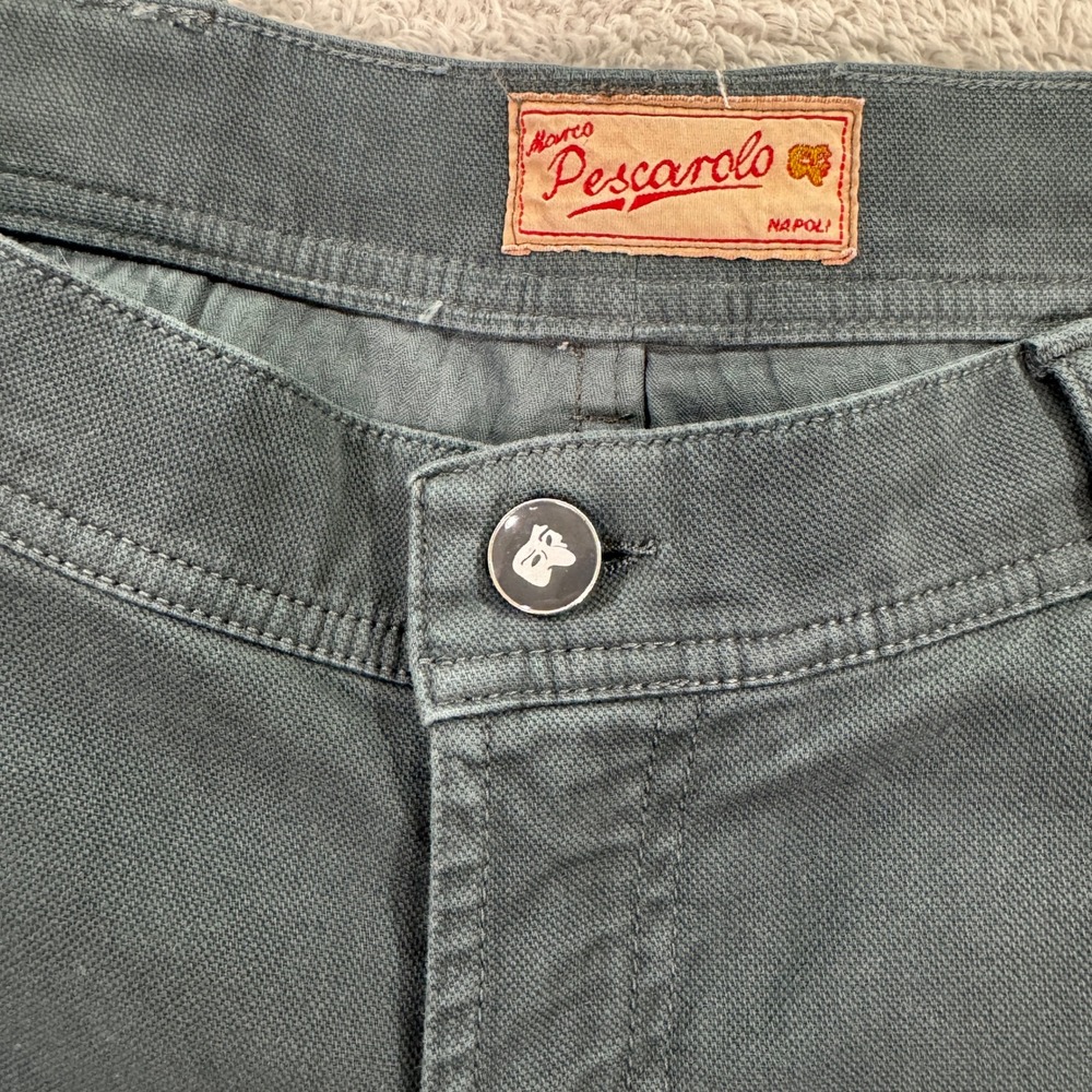 Marco Pescarolo Nerano M Mens 36x28 Pants Green Cotton Made in Italy Casual EUC - Picture 5 of 16